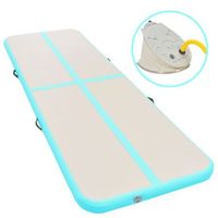 esterilla inflable de gimnasia y bomba 300x100x10 cm pvc verde vidaxl