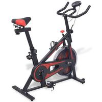 bicicleta estatica con sensores de pulso negra y roja vidaxl