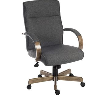 TEKNIK Grayson 6969GREY Fabric Tilting Executive Chair - Grey & Driftwood, Grey