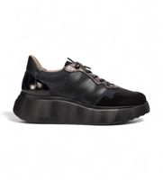 wonders para mujer a-36319415792 zapatillas de piel roma 31 negro 39 3 a 5cm cordones casual