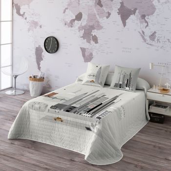 Haciendo El Indio - Colcha Bouti Estampado - Gramaje 70 Gramos - Cama 90/105 - Nyc