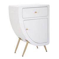 mesita de noche de madera blanca 60x32x79 cm