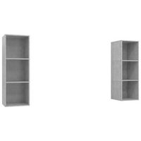 muebles de salon de pared 2 uds  mueble tv madera ingenieria gris hormigon cfw93212