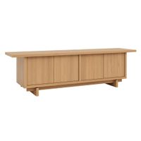 mueble de tv en pino macizo barnizado en color roble 180 cm