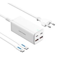 vention fbsbg-eu cargador gan 4 puertos pd100w para portatiles blanco