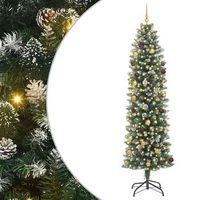 arbol navideno artificial delgado con 300 led verde y 240 cm vidaxl