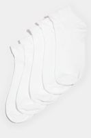 juego 5 pares calcetines tobilleros blancos