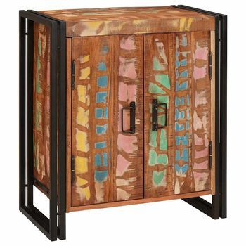 Armario De Noche Multicolor Madera Maciza Reciclada Vidaxl