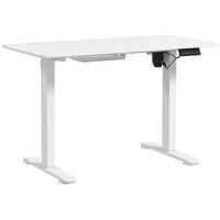 escritorio elevable electrico blanco de acero y tablero de madera 120 x 60 cm r blanco