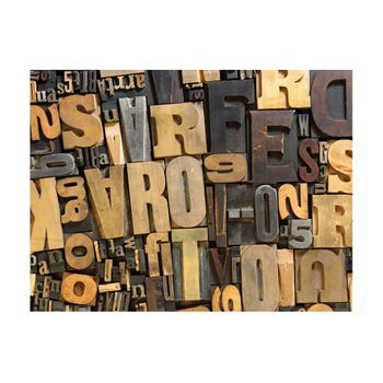 Papel Pintado 3d - Letras De Madera (350x270 Cm)