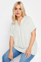 yours blusa blanca de rayas con media tapeta mujer curvy y tallas grandes yours