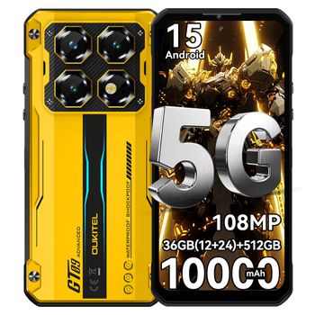 OUKITEL WP60 5G Teléfono Resistente, MTK 7025, 36GB(12+24) RAM, 512GB ROM, Pantalla HD+ de 7,2