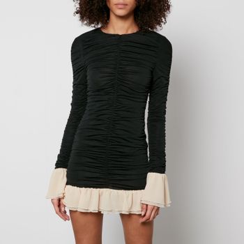 Rotate Birger Christensen Ruched Stretch-Chiffon Mini Dress - DK 34/UK 6