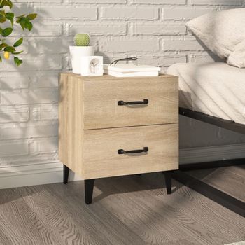 Mesita De Noche | Mesa Auxiliar | Mesilla Color Roble Sonoma 40x35x47,5 Cm Cfw72834