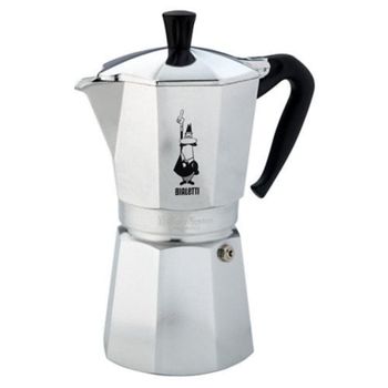 Cafetera Italiana Bialetti Moka Express 12 Tazas 0.775L Aluminio Plata Negro