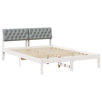Estructura De Cama Con Cabecera Y Gris Claro 150 X 200 Cm