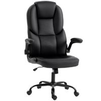 homcom silla de oficina giratoria funcion oscilante reposabrazos abatibles respaldo alto altura regulable negro