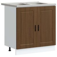 mueble bajo para fregadero con puerta porto 2 piezas marron