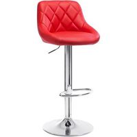 taburete de bar con respaldo cuero sintetico39 x 47 x 104 cmregulable en altura rojowoltu