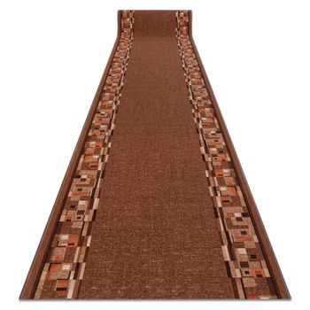 Alfombra De Pasillo Con Refuerzo De Goma  Bombay Marrón 100cm 100x790 Cm