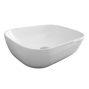 Lavamanos Cerámico Redondeado Para Mueble Baño 46x32 Cm