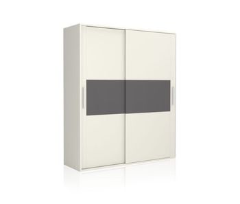 Armario de puertas correderas y gran capacidad en grafito y blanco 180x207,6 cm uniq blanco - grafito 180 x 207,6 x 55 cm