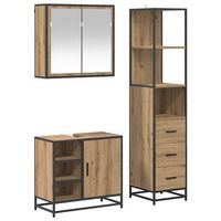 juego de muebles de bano 3 uds roble artisan 65 x 33 x 60 cm vidaxl