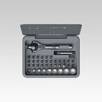 VMAN Kit de destornilladores de trinquete multifunción 40 en 1 con puntas magnéticas – Mini juego de herramientas de reparación para PC, iPhone y uso doméstico