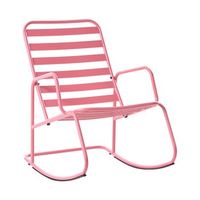 silla mecedora moderna de metal para jardin diseno de listones exterior aluminio rosa turi