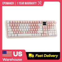 teclado mecanico inalambrico retro epomaker rt100 pro diseno ansi us de tamano completo tri-modo con bateria de 5000mah