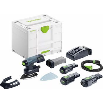 Dtsc 400 3.0 I-set Lijadora Delta Sin Fi - Festool - Con 2 X 18v 3.0 Ah Baterías - Cargador - Systainer -