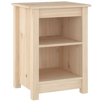 Mesita De Noche | Mesilla De Noche | Cabinete De Noche Madera Maciza De Pino 40x35x55 Cm Cfw14938