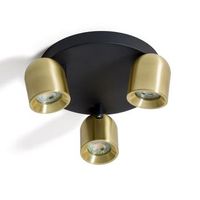lampara de techo circular orientable aluminio 3 focos caleb dorado