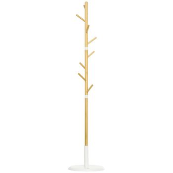 Perchero de pie 37.8x37.8x175.6 cm madera natural