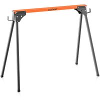 costway paquete de 2 caballetes portatil de sierra de metal para carpinteria con patas de apertura rapida 2 x 4 brazos de soporte carga 500kg rojo