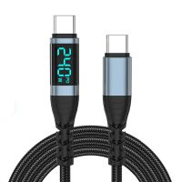 yc092 5a 240w cable tipo c a tipo c con pantalla digital pd31 para carga rapida y transmision de datos con nucleo de co