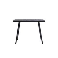 mesa alta de teca y hierro bazar bizar herringbone 140 cm - negro