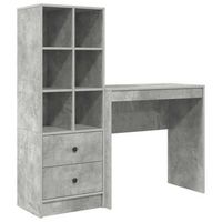 escritorio gris concreto 1255 x 40 x 127 cm 2 uds vidaxl