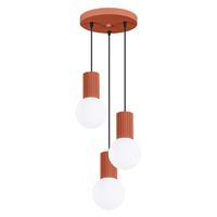 lampara colgante mido rojo 3 luces