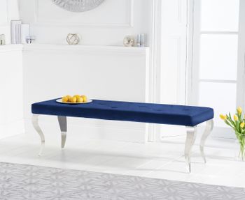 Fitzrovia 150cm Blue Velvet Bench