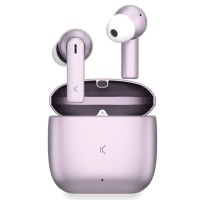 ksix meteor auriculares inalambricos con estuche metalico control tactil rosa