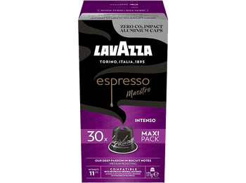 Cápsulas monodosis - Lavazza Espresso Maestro Intenso, Robusta y Arábica, Compatible con Nespresso, 30 cápsulas