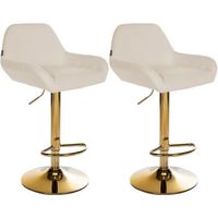 lote de 2 taburetes de bar braga gold tela crema 52x51x89 cm clp