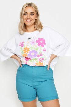 Yours Vaqueros Cortos Azul Agua Mom, Mujer Curvy Y Tallas Grandes, Yours