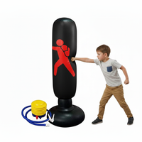 jowy saco de boxeo inflable saco de boxeo de pie para ninos con hinchador incluido base de relleno con agua o arena sujecion 160cm alto negro