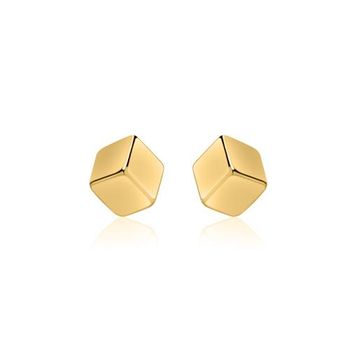 Pendientes cubo de plata 925 bañada en oro