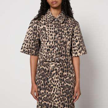 Baum Und Pferdgarten Majsa Leopard-Print Denim Jacket - EU 36/UK 8