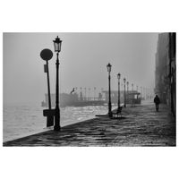 cuadro - las farolas en la niebla cm 60x90