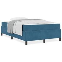 estructura de cama azul oscuro y blanco 120 x 200 cm terciopelo
