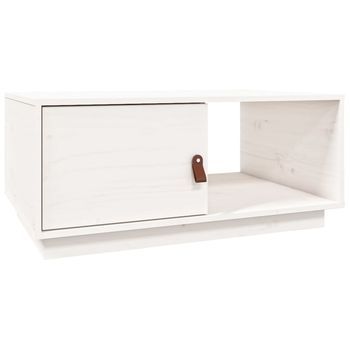 Mesa De Centro，mesa Auxiliar，mesa De Café De Madera Maciza De Pino Blanco 80x50x35,5 Cm